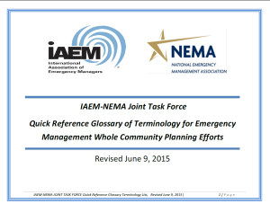 Disability, Access and Functional Needs Emergency Planning Terms of Reference June 2015